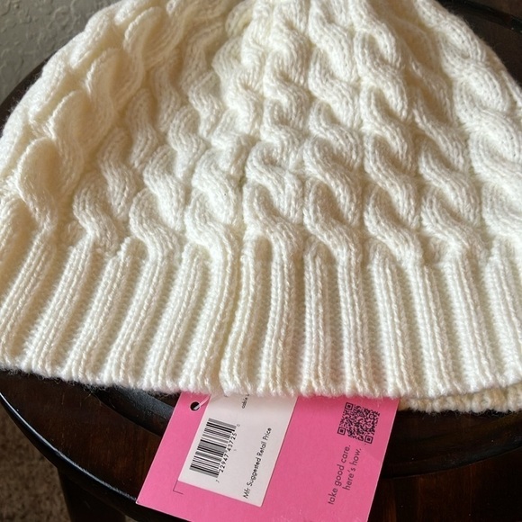Kate Spade: French Cream Cable Knit Beanie/Hat - Picture 16 of 16